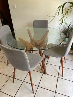 Glass top dining set