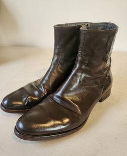 MEN'S LUXURY ITALIAN BROWN ZIP UP BOOTS SIZE 11 MADE IN ITALY.