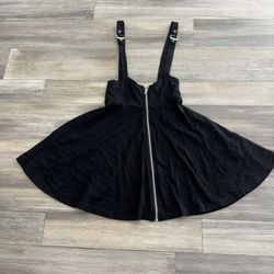 KILLSTAR Suspend Me Statement Skater Skirt Black S Gothic Zipper Buckle