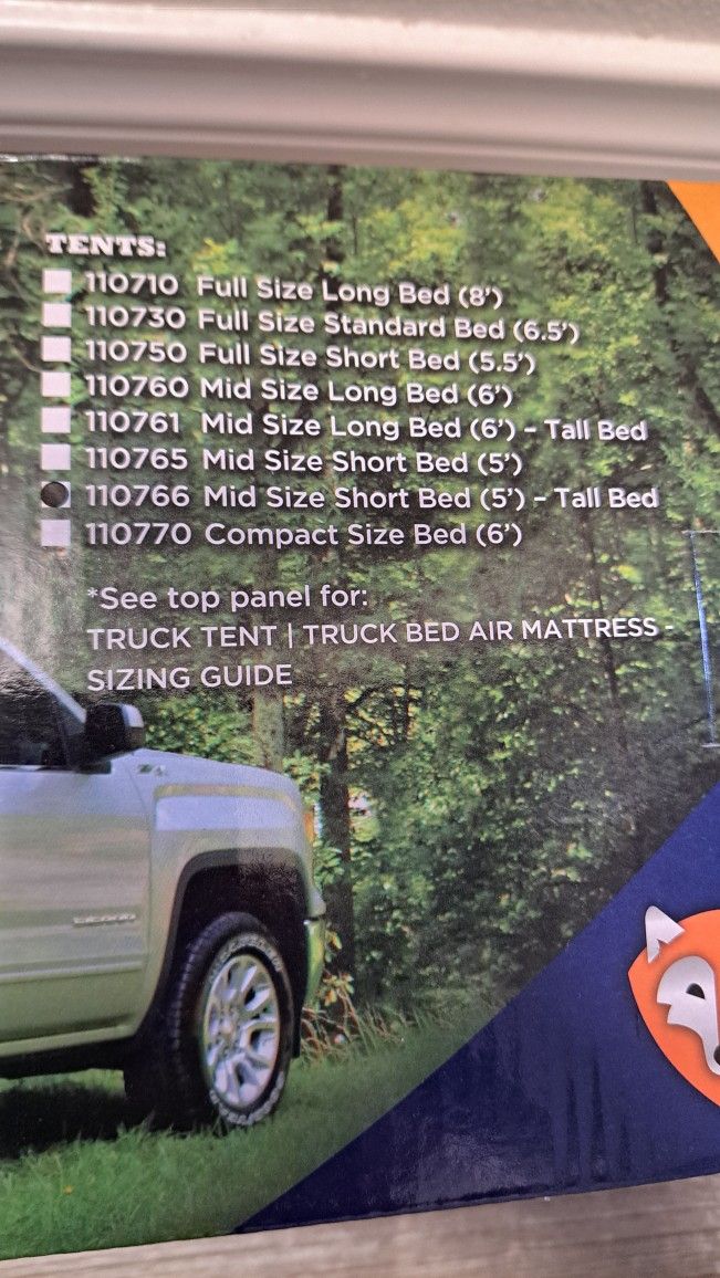 Rightline Gear Truck Tent For Mid Size Short Tall Bed
