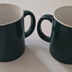 Yamato Japan Ceramic Coffee Mug Blue Green Lot Of 2