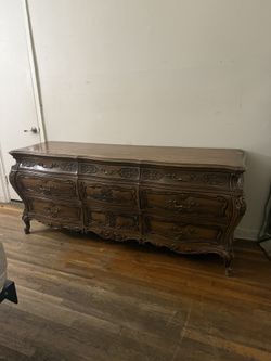 Antique Dresser With Head Board