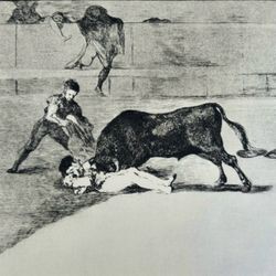 PEPE-ILLO, MADRID BULLRING Original Vintage Fine Art GOYA Spain Print 1960’s Printed Antique Collectible Spanish Bullfighting, Historic Fighting Ri