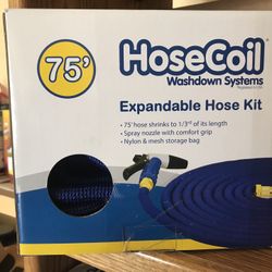 HoseCoil Wash down Systems Expandable Hose Kit with Spray Nozzle 