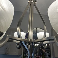 Brushed nickel Dining Room Chandelier - Excellent Condition 