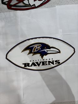 Ravens Football White Background Metal Sign 9x18 Steel Wall Decor
