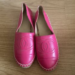 CHANEL Lambskin CC Espadrilles Sz 39 Euro/ Sz 7.5 US