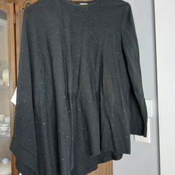 Sweater With Sparkles On Right Side When You Put Arm In Looks Like A Cape SIZE Medium 