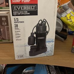 Submersible sump pump 1/3 hp ever built appears to be new in package open box