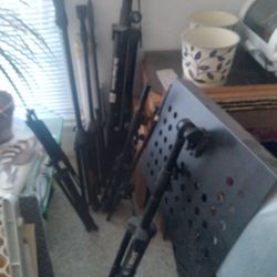 Mic Stands And Sheet Music Stand 