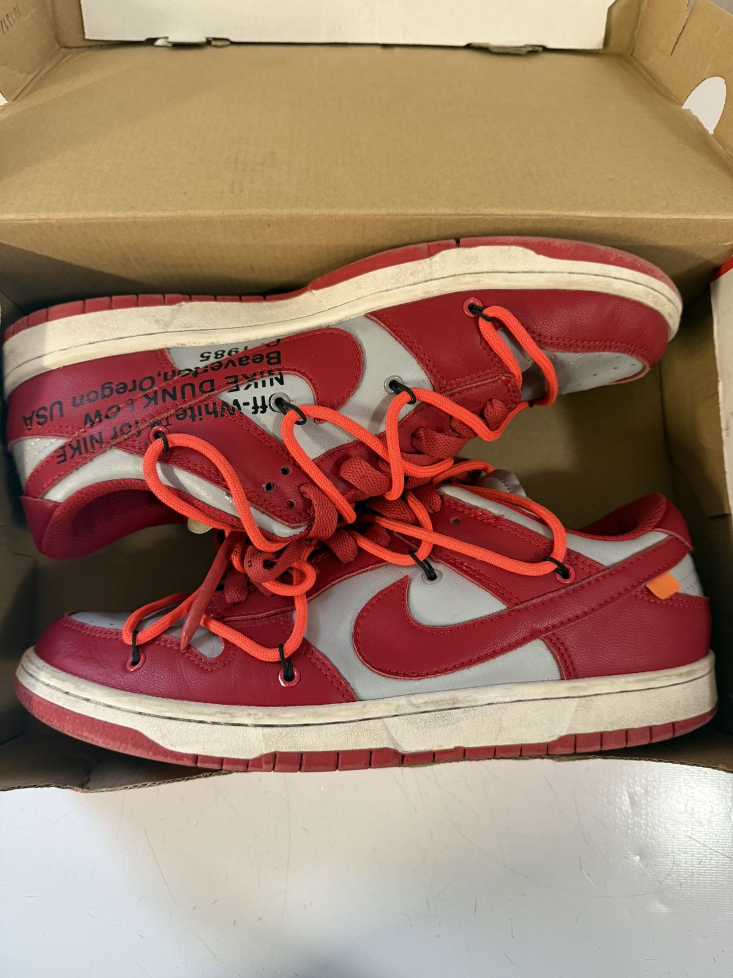 Nike Off White University Red Dunks