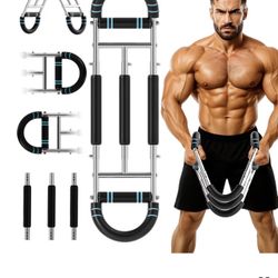 Twister Arm Trainer, Dual Triple-Spring, 30-180lb Adjustable, Chest Arm Shoulder Workout Equipment, Portable Detachable Arm Twister Exerciser for Men,