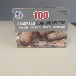 100 Assorted Crimped Coin Wrappers. 