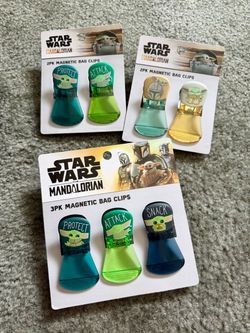 NEW Star Wars The Mandalorian / Grogu Magnetic Bag Clips (7 Piece Set)