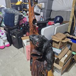 Black Cub Wooden Carving