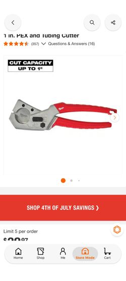 Milwaukee
1 in. PEX and Tubing Cutter