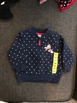 New Girls Carter Light Weight Jacket size 6 Months