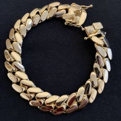 Cuban Link Bracelet  Heavy 14K Gold Plated