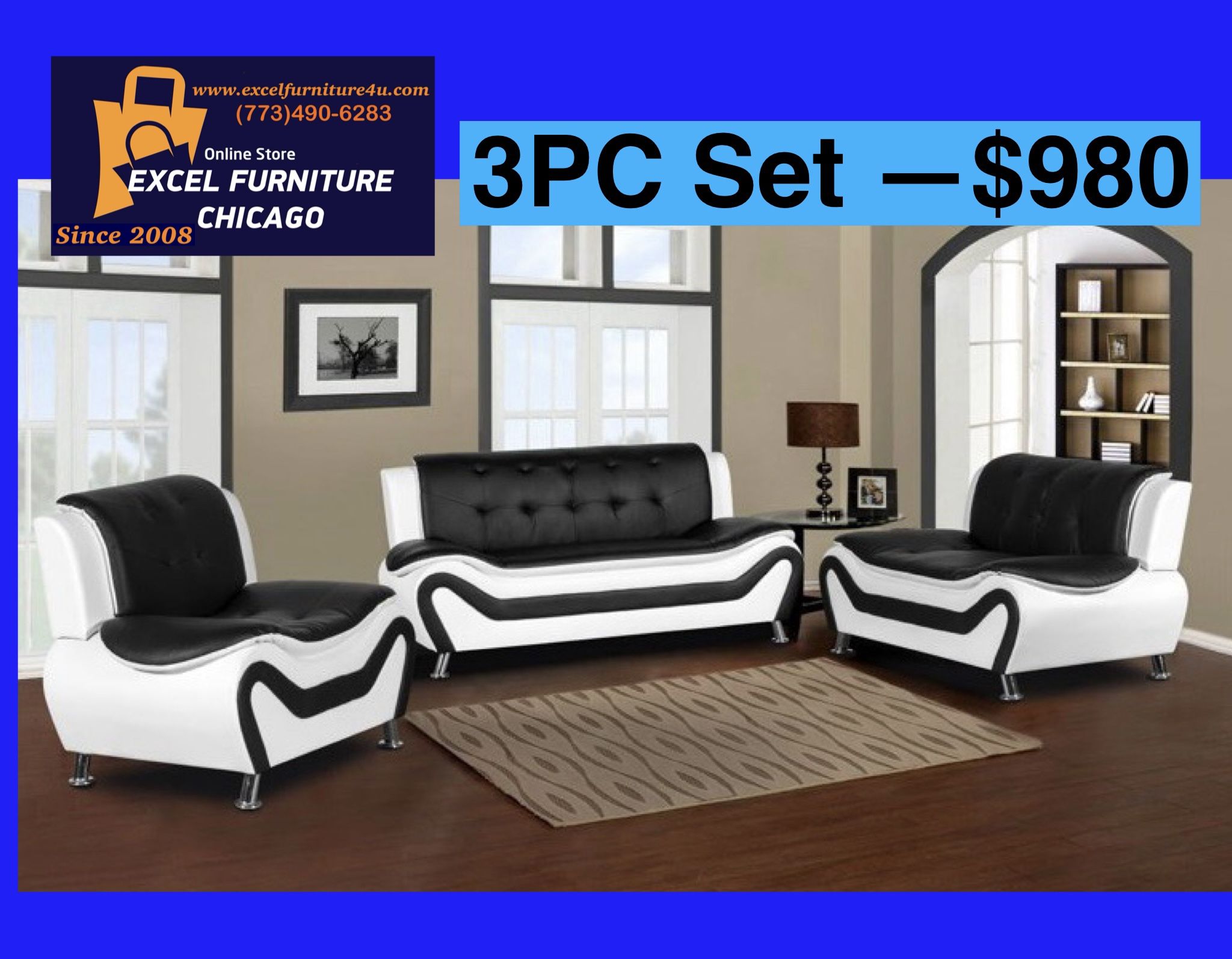 FREE DELIVERY💥Brand New 💥3PC Sofa, Loveseat, Chair Set 