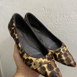 Ralph Lauren Flats Ralph Lauren Cheetah Print Pointed Toe Flats, Size 7B