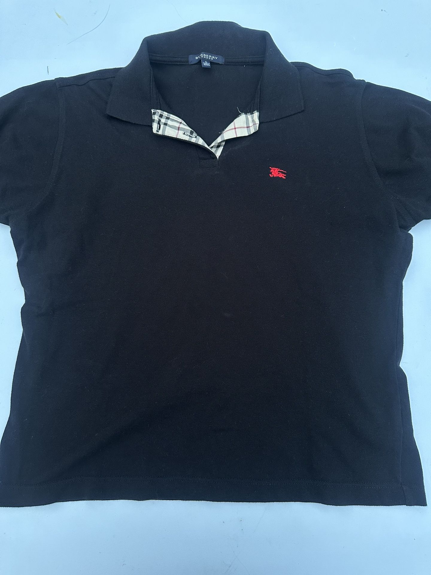 Burberry Check Pattern Black Polo