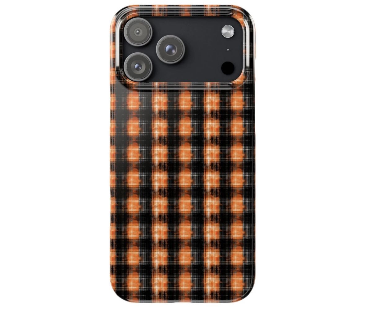 Orange Black Plaid Slim Phone Case | Halloween Buffalo Check iPhone 17 Pro Air