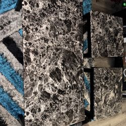 3 Coffee Tables - Mixed Grey and Black with Marble Tops
