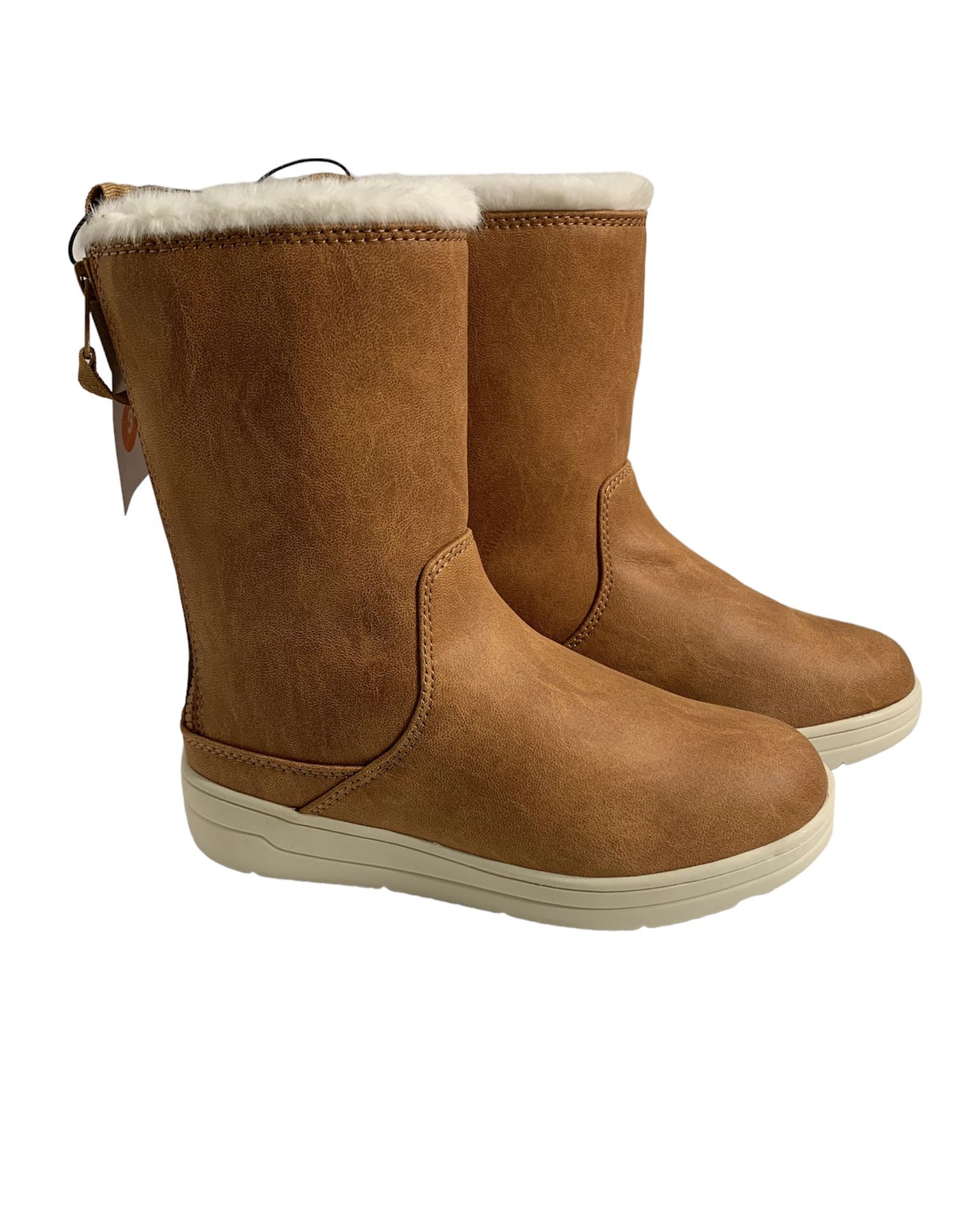 NEW Girls Cat & Jack Double Zipper Cozy Winter Boots (Size: 3)