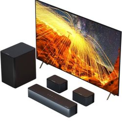 Home Theater Surround System with Adjustable Speakers & Subwoofer