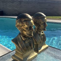 Vintage PM Craftsman Abraham Lincoln Bust Statue Bookends