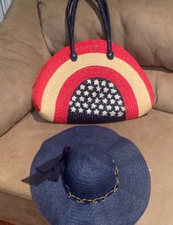 Both, Watermelon beach bag and hat $24 check AI search below