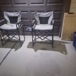 (2) CABELA'S HIGH HUNTING CHAIRS 