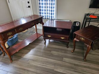 Three piece solid wood living room furniture set