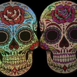 2 Holographic Glitter Skull Boards