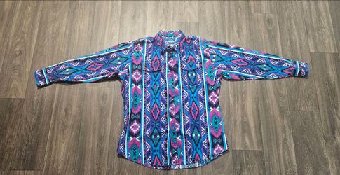 1990s Wrangler Western Aztec Button Up Mens Size XL $60