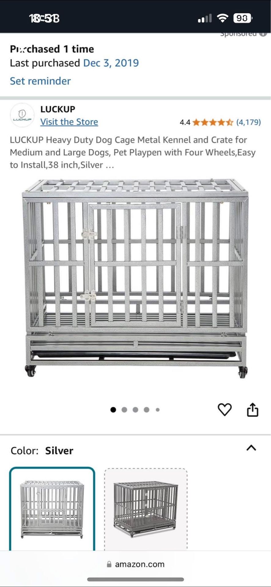 Amazon Luckup Heavy Duty Dog Cage Luck Up Dog Crate Large