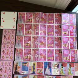 2003 Vintage Barbie 47 Valentines Cards, 32 Envelopes With 27 Stickers