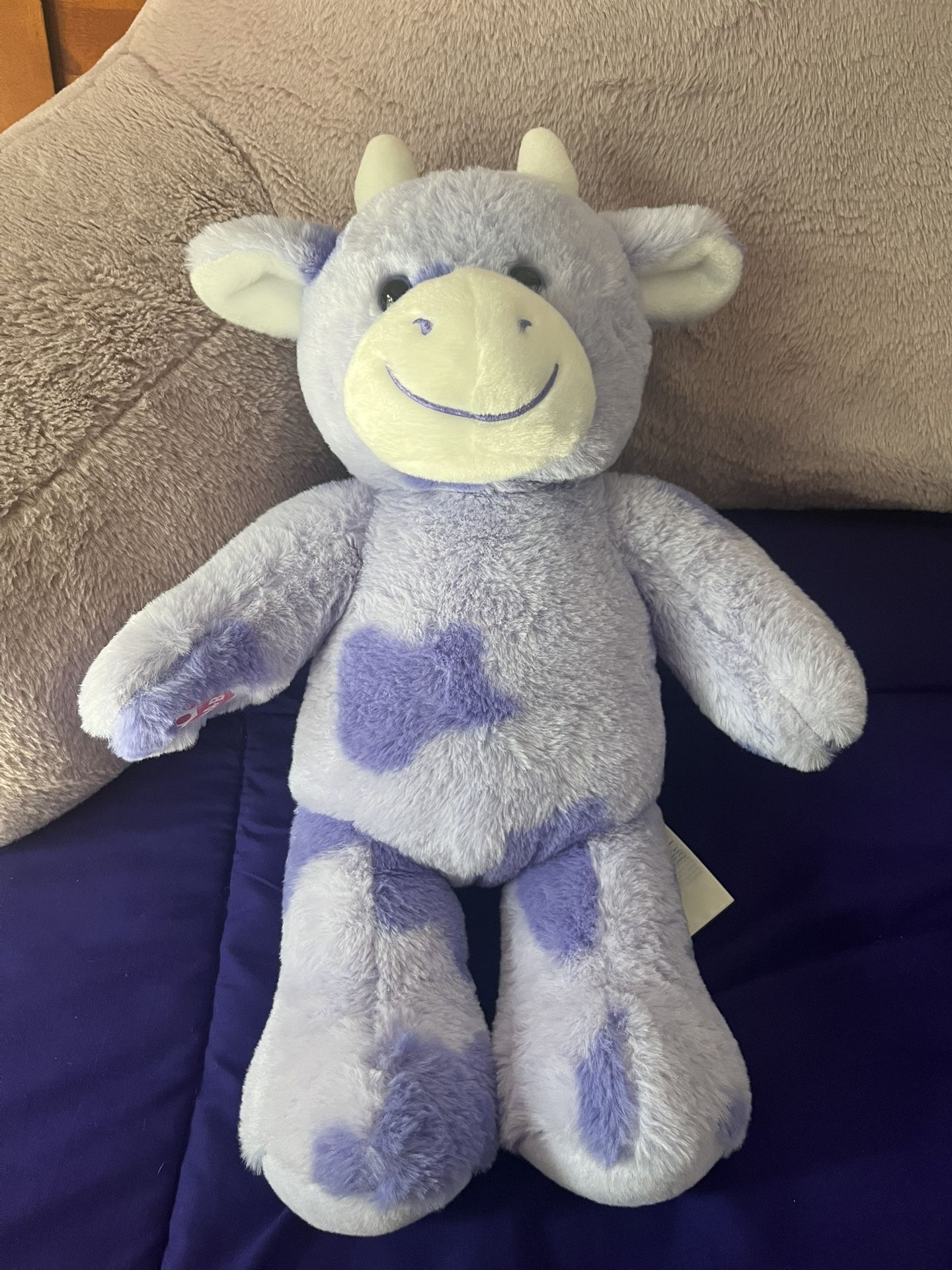 Build-A-Bear Purple And White Cow Plush