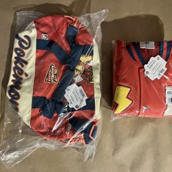 2025 Pokemon World Championships Anaheim: Pikachu Varsity Letterman Jacket & Duffle Bag