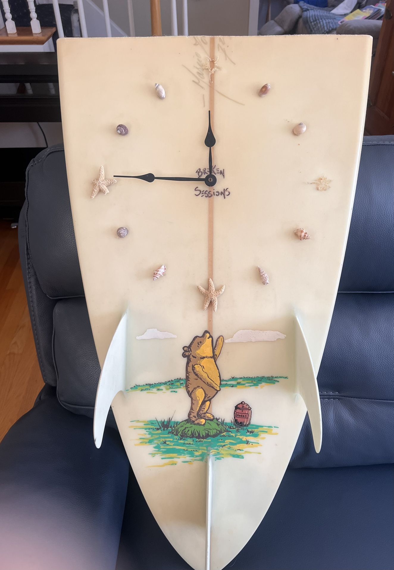 Winnie The Pooh Surfboard Clock