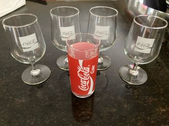 Vintage Etched Coke Tumblers
