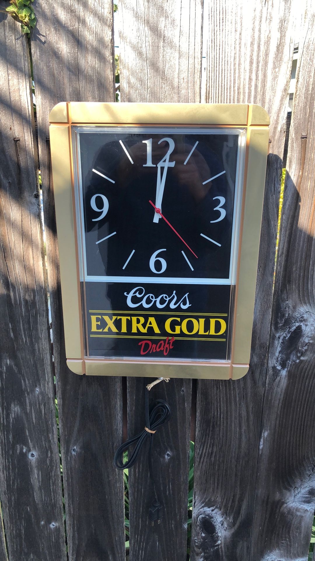 Vintage Coors Extra Gold Beer Sign/Clock
