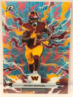 2025 Topps Resurgence #99 Deebo Samuel Sky Blue & Pink Refractor Commanders