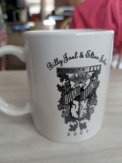 Vintage Elton  John And Billy Joel Coffee mug. Music face to face 2004