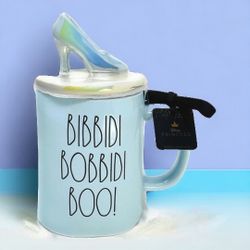 Rae dunn Disney princess collection ceramic coffee mugs/cups. 2022 limited Edition. (Bibbidi Bobbidi boo! Topper mug.)