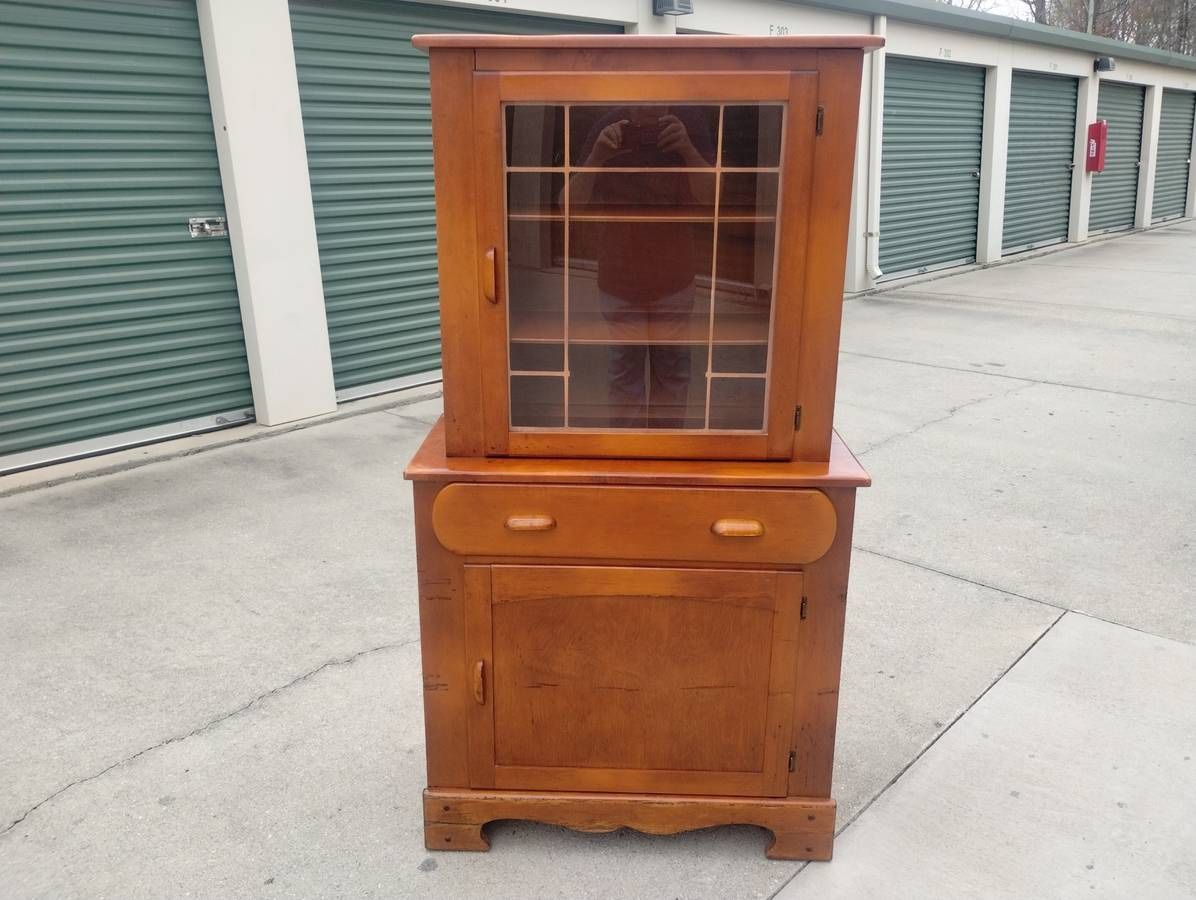 Vintage Rock Maple China Hutch