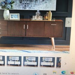 “Mid-century modern walnut sideboard credenza”