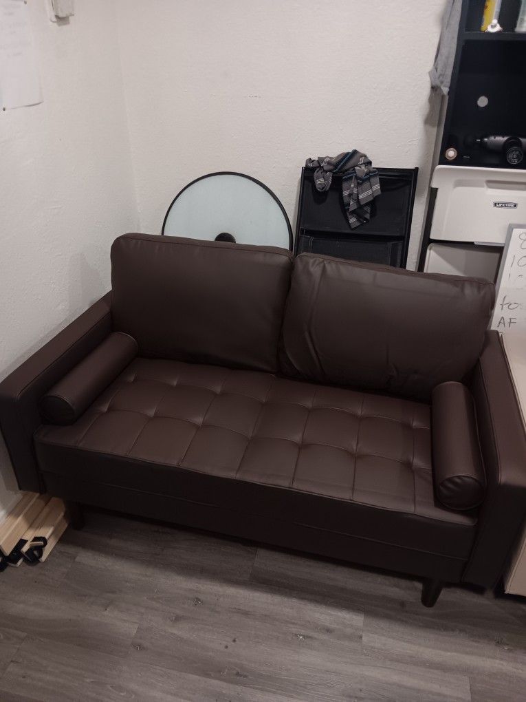 Brown Leather Couch