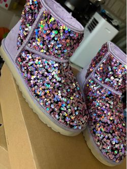 Purple Sparkly Ugg boots size 9