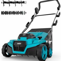 36V Cordless Brushless 15IN Dethatcher & Scarifier Compatible with Makita 18V Battery (Tool Only), 12 Gal Collection Bag